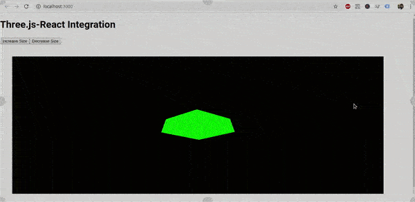 final output of three.js integration with react